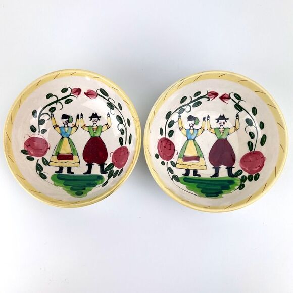 Pennsylvania Folk Art Dutch Salad Bowl Hand-Painted - Picture 1 of 12